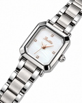 Scottie Reverso silver rectangular watch, angled view