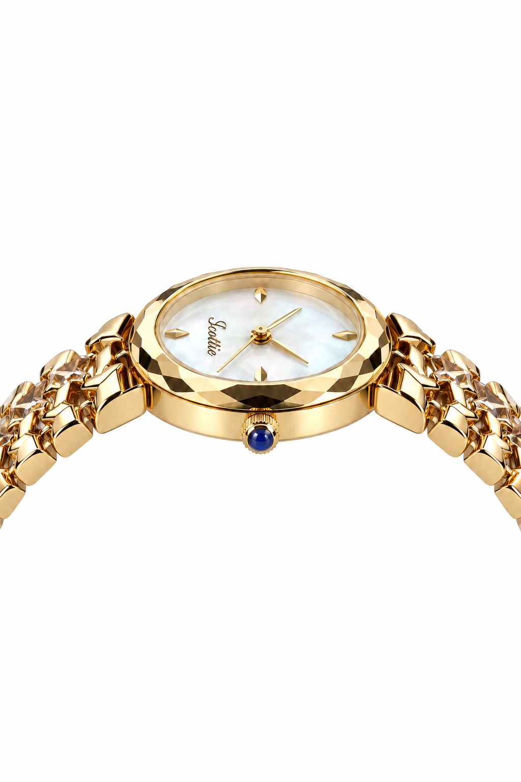 Scottie Oro gold watch, profile view